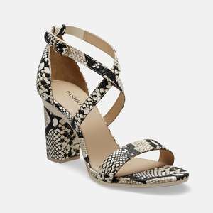 CONVERTIBLE HEEL - Pashion 1.0 The Sandal - Neutral Snake 4 Inch Block